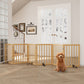 Algherohein Dog Gate for Inside,Bamboo Freestanding Pet Gate for Doorways