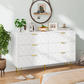Algherohein 6 Drawers Dressers for Bedroom,Double Chest of Drawers