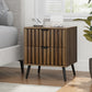 Smuxee Modern Nightstand for Bedroom with Fluted Drawer,Drawer End Tables for Living Room