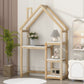 Smuxee Kid Bookshelf Storage with Desk and Roof-Framed,Toy Organizer Storage Cubes for Bedroom