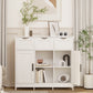 Smuxee Modern Storage Cabinets with 3 Drawer and Shelves,Living Room Kitchen Buffet Cabinet