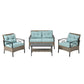 Algherohein 4 Piece Patio Furniture Sets with Patio Table and Chairs,Outdoor Cushions