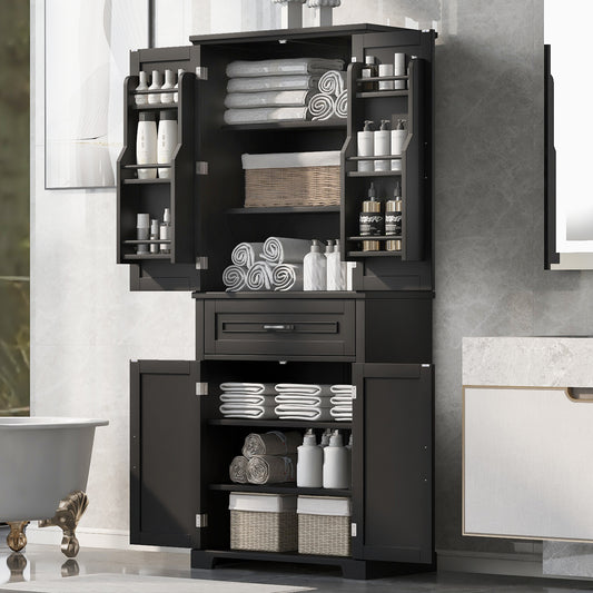 Smart FENDEE Bathroom Storage Cabinet with Doors and Drawer, Adjustable Shelf