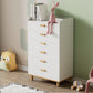 Semiocthome Modern 6 Drawer Dresser Chest of Drawer Storage Cabinet with Handle for Bedroom in White