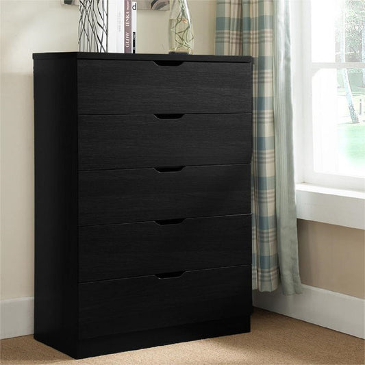 Algherohein Wood Tall Dresser with 5 Drawer for Bedroom,Storage Cabinet Chest of Drawers,Adult