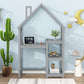 Smuxee Kid Bookshelf Storage with Desk and Roof-Framed,Toy Organizer Storage Cubes for Bedroom