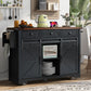 Algherohein Kitchen Island Cart with 2 Sliding Door and 3 Drawer,Storage Microwave Cart