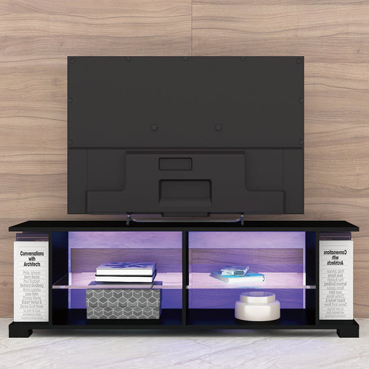Algherohein TV Stand Entertainment Center with LED for 32-60 inch TV,57in L Screen TV Console Table