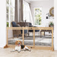 Smart FENDEE Extra Wide Freestanding Dog Gate Wood Pet Gate,Indoor, 72" W x 27.25" H