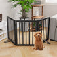 Algherohein Dog Gate for Inside,Bamboo Freestanding Pet Gate for Doorways