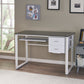 Algherohein Simple Computer Desk for Small Area with Keyboard Tray and 2 Drawers