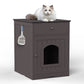 Algherohein Wooden Multi-Function Pet Cat House, Cat Condo Nightstand with Drawer,Vibrant Life