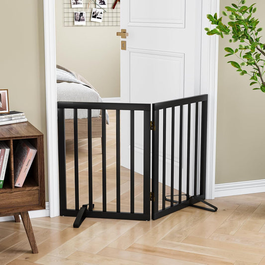 Smart FENDEE Bamboo Dog Gates for Doorways,2 Panels