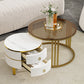 Semiocthome Modern Nesting Coffee Table with 2 Drawer and Tempered Glass Tabletop,Living Room