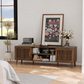 Smuxee TV Stands for 65 Inch TV,Entertainment Center for TVs with Slatted Door and Adjustable Shelf