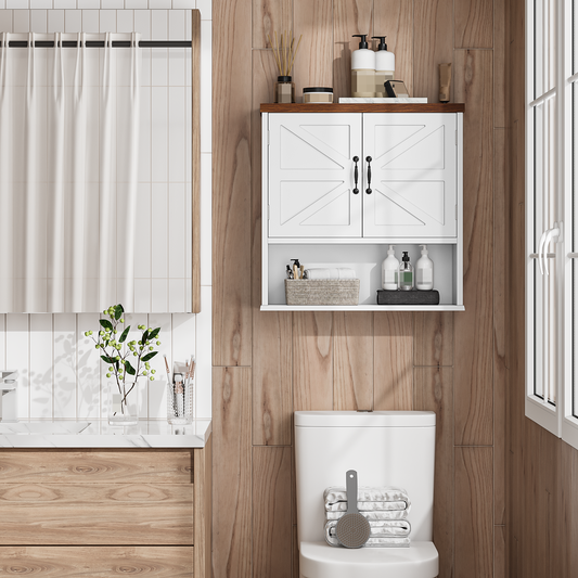 Smuxee Bathroom Cabinet Storage with Bathroom Shelf, Over the Toilet Storage Wall Cabinet
