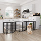 Algherohein Dog Gate for Inside,Bamboo Freestanding Pet Gate for Doorways