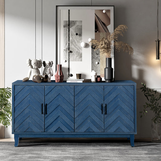 Smart FENDEE Vintage Buffet Storage Cabinet with 4 Door, Dining Room