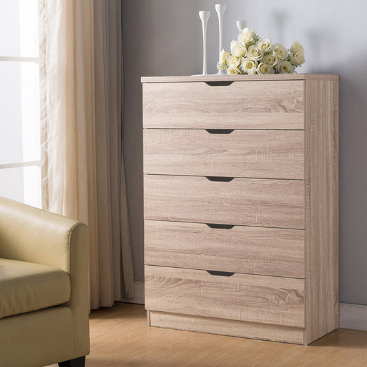 Semiocthome 5 Drawer Dresser Modern Storage Drawer Wood Organizer for Bedroom