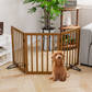 Algherohein Dog Gate for Inside,Bamboo Freestanding Pet Gate for Doorways
