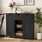 Semiocthome Farmhouse Storage Cabinets with 3 Drawers and Shelves for Living Room