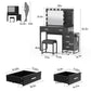 Smuxee Modern Dressing Table Set with 10 LED Lights and Mirror ,Black