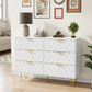 Algherohein 6 Drawers Dressers for Bedroom,Double Chest of Drawers