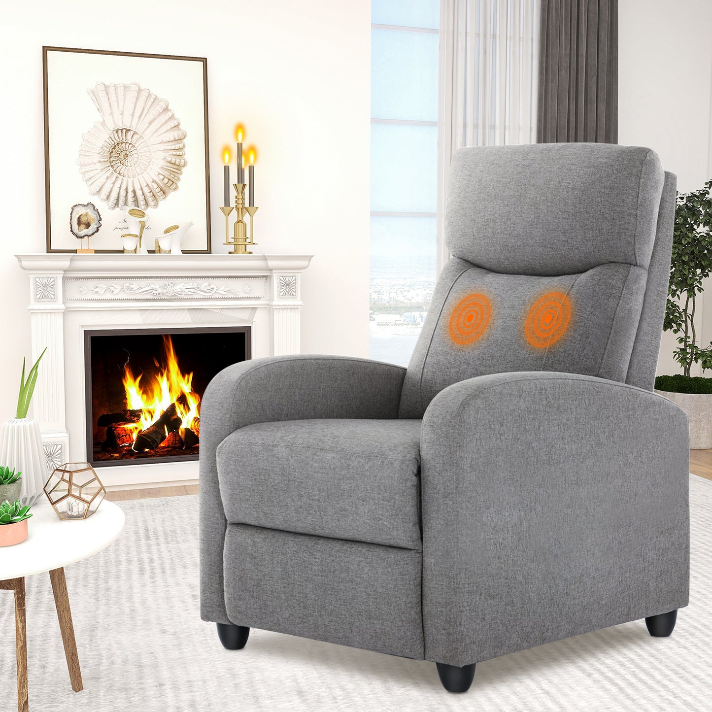 Smart FENDEE Modern Recliner Chair Full Body Massage Chair with Heating, Home,Office