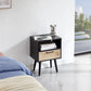 Smuxee Modern Rattan Nightstand with Drawer,End Tables Side Tables for Bedroom