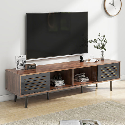 Algherohein Wood TV Stand for 70 Inch TV,Storage Cabinet Entertainment Center for TVs