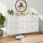 Algherohein 6 Drawers Dressers for Bedroom,Double Chest of Drawers