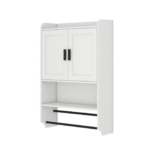 Smuxee Bathroom Wall Storage Cabinet with Towel Bar,Medicine Cabinet Organizer over The Toilet