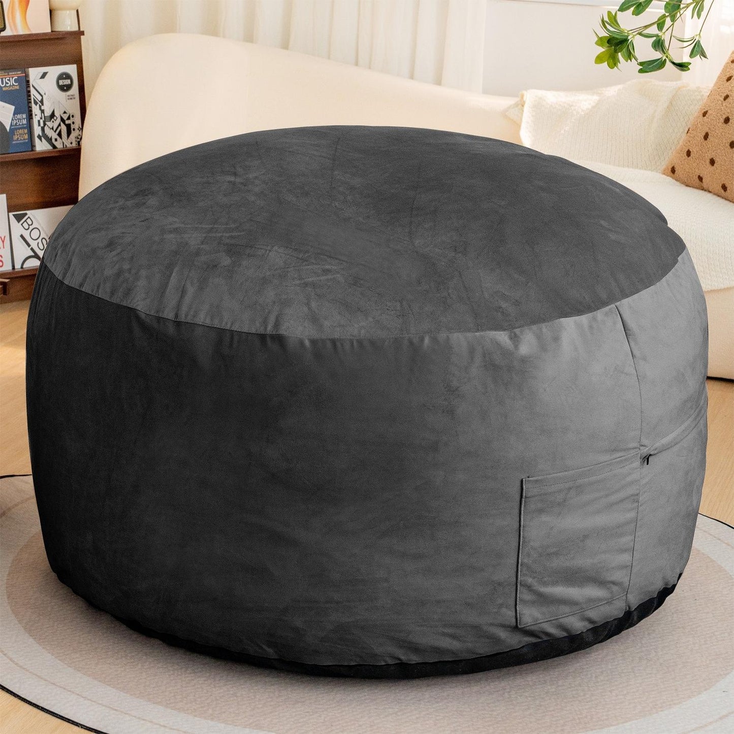 Algherohein Bean Bag Chair for Adults,Comfy Chair with Memory Foam Furniture