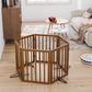 Algherohein Dog Gate for Inside,Bamboo Freestanding Pet Gate for Doorways