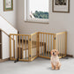Algherohein Dog Gate for Inside,Bamboo Freestanding Pet Gate for Doorways
