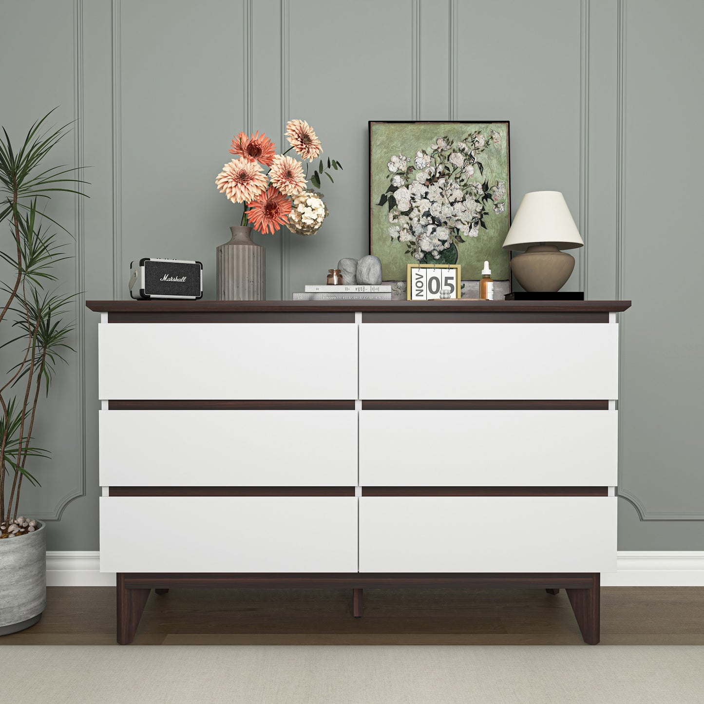 Algherohein Chest of Drawers White Dressers for Bedroom