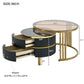 Semiocthome Modern Nesting Coffee Table with 2 Drawer and Tempered Glass Tabletop,Living Room