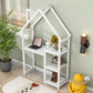 Smuxee Kid Bookshelf Storage with Desk and Roof-Framed,Toy Organizer Storage Cubes for Bedroom
