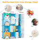 Smuxee Cartoon Animals Kids DIY Storage Closet,Kid Toys and Bookshelf Storage 12 Cube Organizer