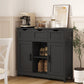 Smuxee Modern Storage Cabinets with 3 Drawer and Shelves,Living Room Kitchen Buffet Cabinet