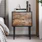 Algherohein Classic Morden Nightstand with 2 Drawers for Bedroom