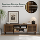 Smuxee TV Stands for 65 Inch TV,Entertainment Center for TVs with Slatted Door and Adjustable Shelf
