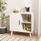 Algherohein Kitchen Island Pantry Storage Cabinets with Door,Coffee Bar Buffet Cabinet,White