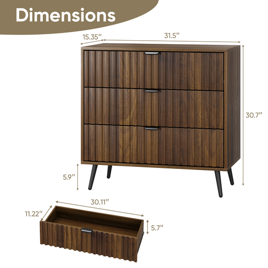 Algherohein Walnut Chest of Drawers,Wood Dressers for Bedroom Drawer