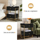 Semiocthome Nightstand Set of 2 with Charging Station and 2 Drawer,Bedside Table for Bedroom