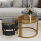 Semiocthome Modern Nesting Coffee Table with 2 Drawer and Tempered Glass Tabletop,Living Room