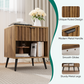 Algherohein Night Stands for Bedroom,Modern End Tables for Living Room with Fluted Drawer,Walnut