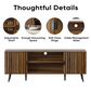 Smuxee Entertainment Center for TVs,Fluted TV Stands for 65 Inch TV,Walnut