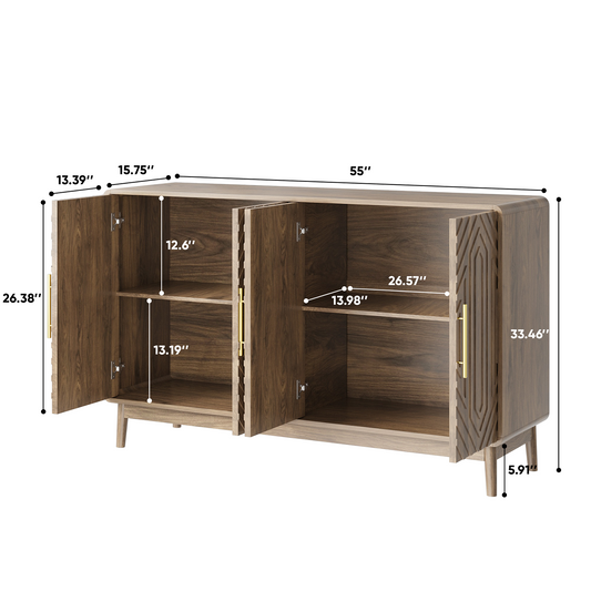 Algherohein Sideboard Buffet Cabinet with Storage,Cabinet with Doors and Adjustable Shelves