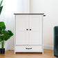Smart FENDEE Dog Feeding Station Food Storage Cabinet with Hidden Dog Bowls and Hooks,White